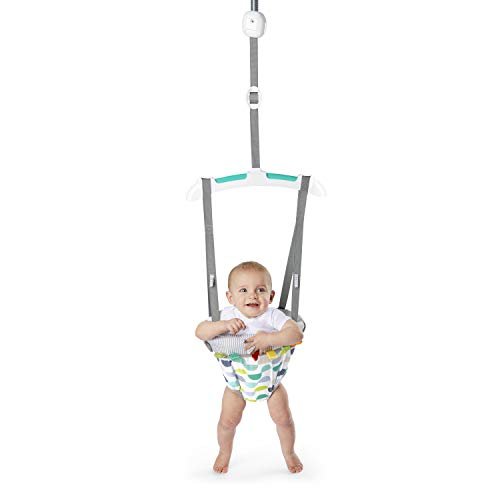 Bright Starts Playful Parade Door Jumper para Bebês com Alça Ajustável, a partir de 6 Meses, Peso Máximo de 11,8 kg (26 lbs)