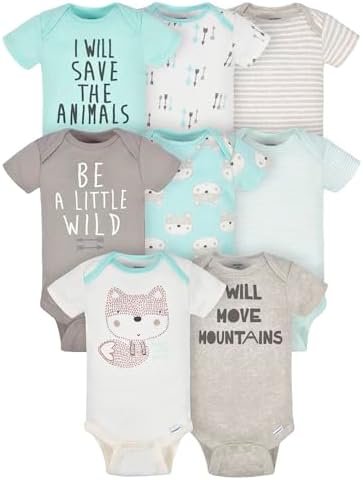 Gerber Baby Boys 8-Pack Short Sleeve Onesies Bodysuits